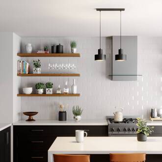 Sigma Hanglamp Rif, lineair 2-lamps, zwart