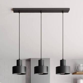 Sigma Hanglamp Rif, lineair 3-lamps, zwart