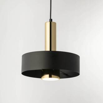 Sigma Hanglamp Rif Lux, zwart/goud, Ø 25 cm, staal zwart, goud