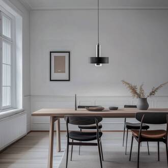 Sigma Hanglamp Rif Lux, zwart/zilver, Ø 25 cm, staal zwart, zilver