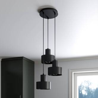 Sigma Hanglamp Rif, rondell, 3-lamps, zwart