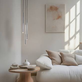 Sigma Hanglamp Sopel Lux, 3-lamps, rond, zwart/zilver, G9 zwart, zilver