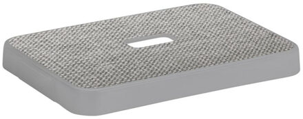 Sigma home deksel stof grijs - opbergbox 5L - 24 x 16,5 x 2,5 cm