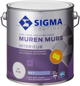 Sigma Interieur Muurverf - Mat - Wit - 2,5l
