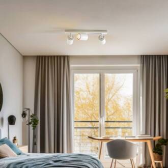 Sigma Plafondspot Zoom, 3-lamps, wit, metaal, GU10