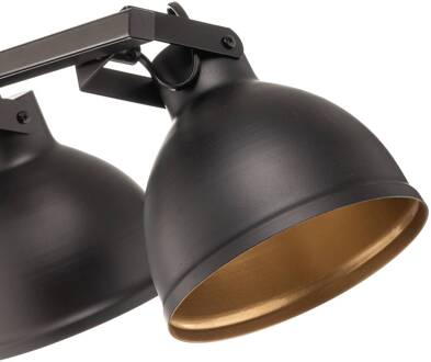 Sigma Trial plafondlamp, 4-lamps, zwart/goud zwart, goud