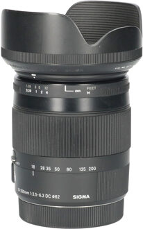 Sigma Tweedehands Sigma 18-200mm f/3.5-6.3 DC OS HSM Macro Contemporary Canon CM6096 Zwart