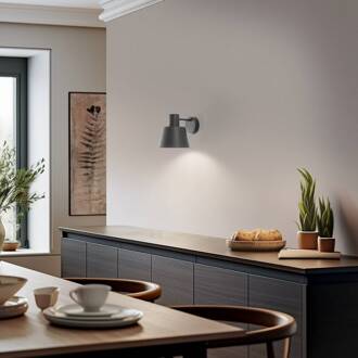 Sigma Wandlamp Dunka, olijfgroen, 1-lamp, staal, hoogte 17 cm