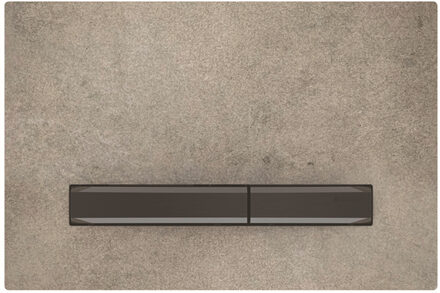 Sigma50 bedieningplaat met dualflush frontbediening voor toilet/urinoir 24.6x16.4cm zwartchroom / betonlook