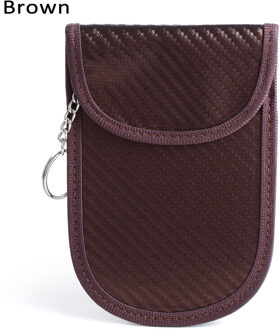 Signal Blokkeren Cars Toetsen Zakken Rfid Anti-Diefstal Fob Signaal Shield Faraday Bag Id Card Organizer Wallet Voor Privacy bescherming bruin