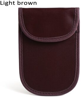 Signal Blokkeren Cars Toetsen Zakken Rfid Anti-Diefstal Fob Signaal Shield Faraday Bag Id Card Organizer Wallet Voor Privacy bescherming licht bruin