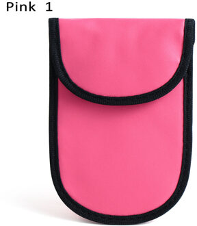 Signal Blokkeren Cars Toetsen Zakken Rfid Anti-Diefstal Fob Signaal Shield Faraday Bag Id Card Organizer Wallet Voor Privacy bescherming roze 1