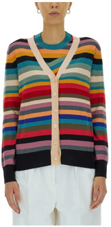 Signature Stripe Cardigan PS By Paul Smith , Red , Dames - S,Xs