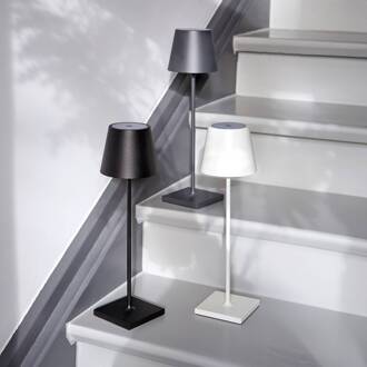 Sigor LED accu-tafellamp Nuindie, rond, 38cm, grafiet grafietgrijs