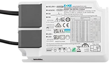 Sigor LED driver Powerline paneel CC, Dali, 42 W, 450 - 1.100 mA wit