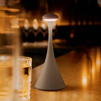 Sigor LED oplaadbare tafellamp Nudrop mini, grafietgrijs, IP54, dimbaar