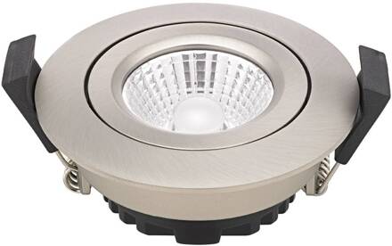 Sigor LED plafondinbouwspot Diled, Ø 8,5 cm, 6 W, 3.000 K, staal