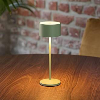 Sigor LED tafellamp Veluna, groen, hoogte 25 cm, IP44, dimbaar, CCT