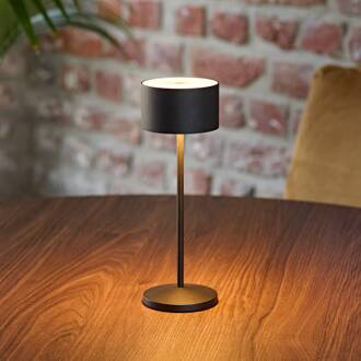 Sigor LED tafellamp Veluna, zwart, hoogte 25 cm IP44 dimbaar CCT