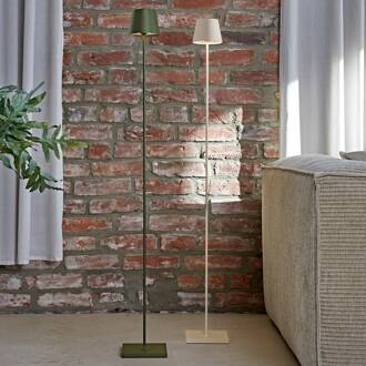 Sigor LED vloerlamp Nuindie IP54 120 cm rond USB-C dune beige duin beige