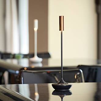 Sigor Nucandle LED oplaadbare tafellamp, zwart/koper, IP54, dimbaar zwart, koper