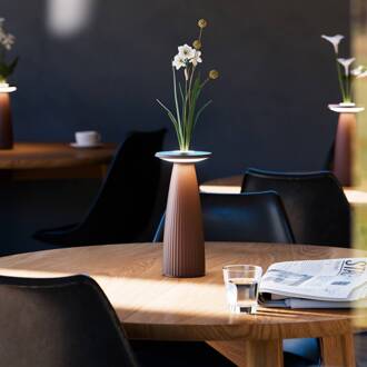 Sigor Nuflair LED tafellamp, roestbruin, IP54, dimbaar, 24 cm