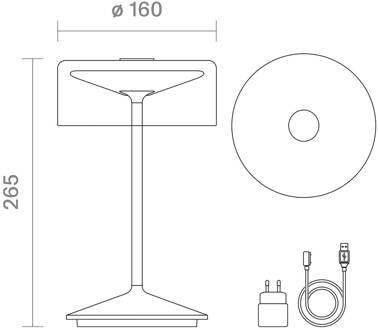 Sigor Numotion LED oplaadbare tafellamp, roségoud, glas, IP54, dimbaar roségoud, transparant
