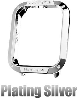 SIKAI PC Plating Beschermende Horloge Case Voor Xiaomi Huami Amazfit Bip BIT TEMPO Lite Jeugd Horloge Cover Shell Voor Amazfit bip Bit Plating zilver