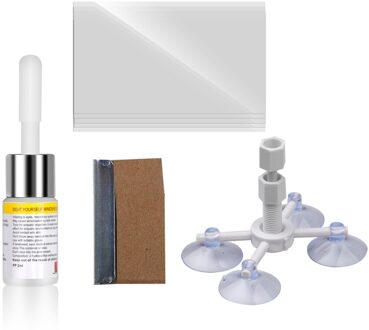 Sikeo Professionele Auto Glas Reparatie Vloeistof Autoruit Crack Chip Herstellen Tool Kit Diy Voorruit Scratch Fix Hars wit