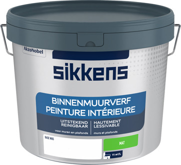 Sikkens Binnenmuurverf Mat | Peint Interieure | Kleur Wit W05 | 10L - 5324117