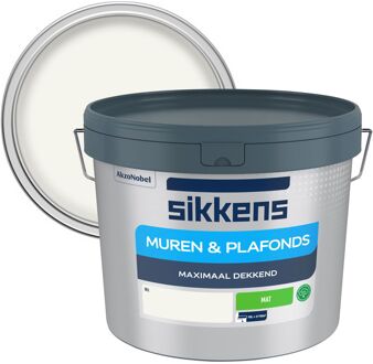 Sikkens Muren En Plafonds Muurverf - Mat - Wit - 10l