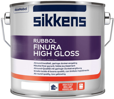 Sikkens Rubbol Finura High gloss 2,5 liter - Wit