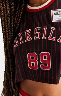 Siksilk Women's SikSilk Basketball Cropped Vest in Black Red Zwart/rood - EU 32 / UK 4