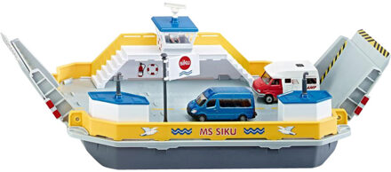 SIKU Autoveerboot met 2 speelgoedauto's - 1750 Grijs