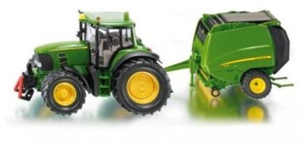 SIKU John Deere 7530 tractor met 990 balenpers groen (1665)