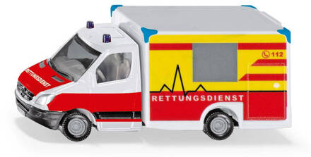 SIKU Mercedes Benz Rettungsdienst 12,7 cm staal wit/rood (1536) Geel