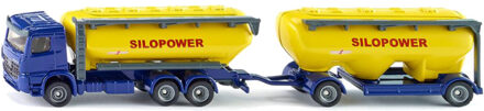 SIKU Vrachtwagen Met Silo En Silotrailer Geel/blauw 21 Cm