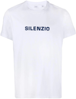 Silenzio Logo Print T-Shirt Aspesi , White , Heren - Xl,L,M