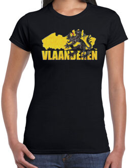 Silhouet van Vlaanderen t-shirt voor dames - zwart - Vlaamse shirtjes / outfit 2XL