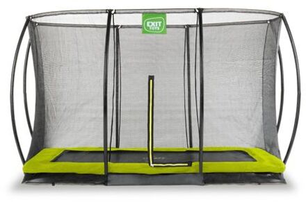 Silhouette verlaagde trampoline met veiligheidsnet rechthoekig - 214 x 305 cm - limegroen
