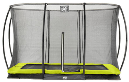 Silhouette verlaagde trampoline met veiligheidsnet rechthoekig - 214 x 305 cm - limegroen