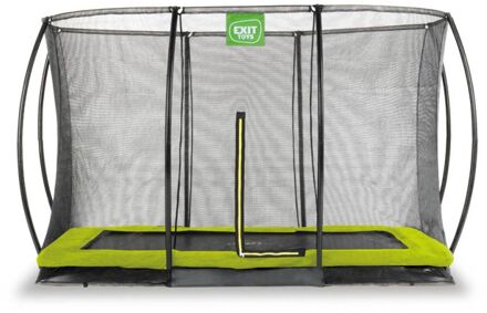Silhouette verlaagde trampoline met veiligheidsnet rechthoekig - 244 x 366 cm - limegroen
