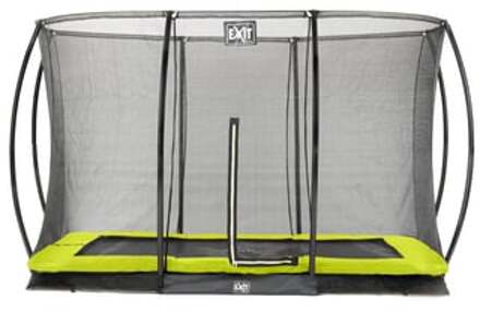 Silhouette verlaagde trampoline met veiligheidsnet rechthoekig - 244 x 366 cm - limegroen