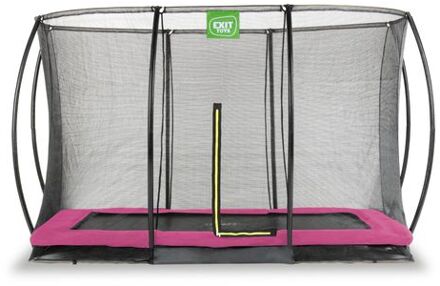 Silhouette verlaagde trampoline met veiligheidsnet rechthoekig - 244 x 366 cm - roze