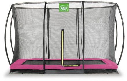 Silhouette verlaagde trampoline met veiligheidsnet rechthoekig - 244 x 366 cm - roze