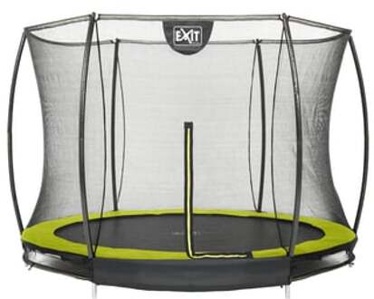 Silhouette verlaagde trampoline met veiligheidsnet rond - 244 cm - limegroen