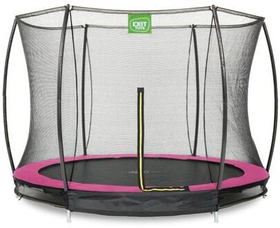 Silhouette verlaagde trampoline met veiligheidsnet rond - 305 cm - roze