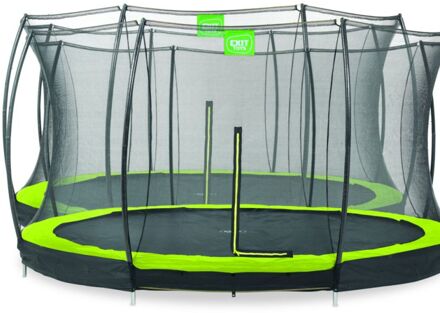 Silhouette verlaagde trampoline met veiligheidsnet rond - 366 cm - lime Groen