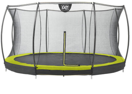 Silhouette verlaagde trampoline met veiligheidsnet rond - 366 cm - lime Groen