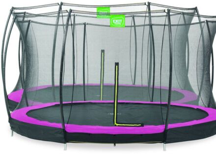 Silhouette verlaagde trampoline met veiligheidsnet rond - 366 cm - roze